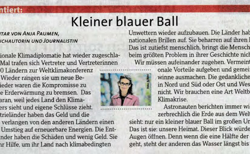 Kleiner blauer Ball – ein Kommentar für Lausitzwelle TV und Wochenkurier